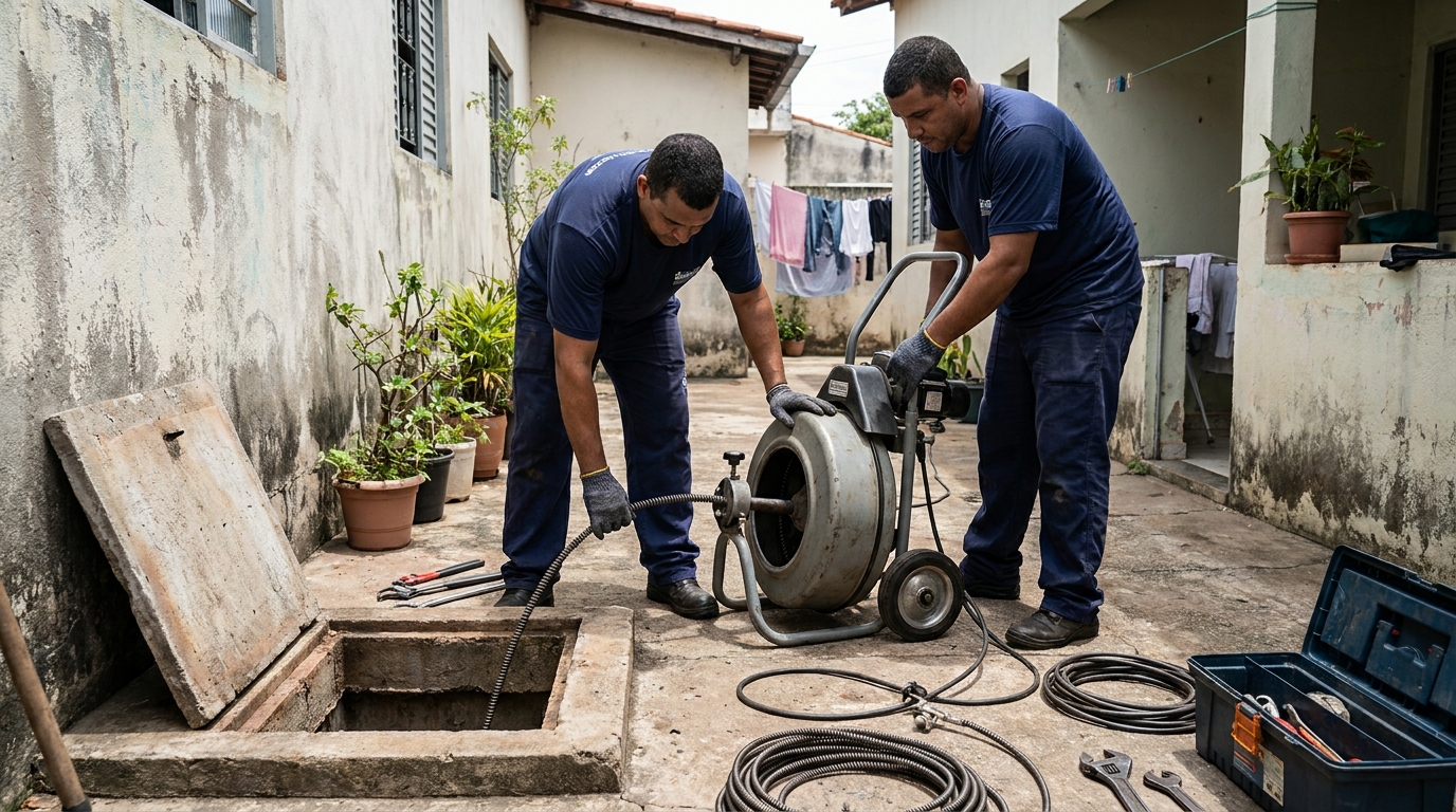 Desentupimento de Coluna Sanitária em Limeira‑SP