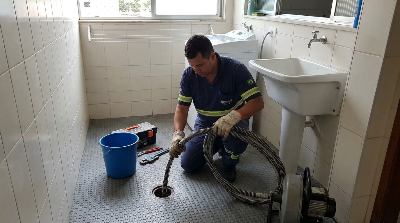 Desobstrução na Cozinha na Vila Lima, Limeira‑SP